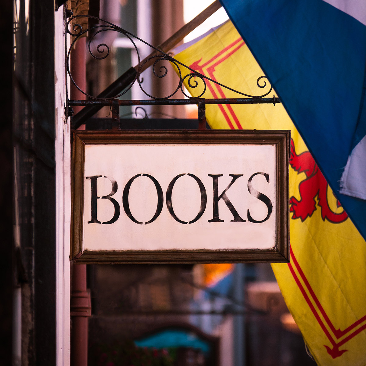 Book shop sign in Edinburgh